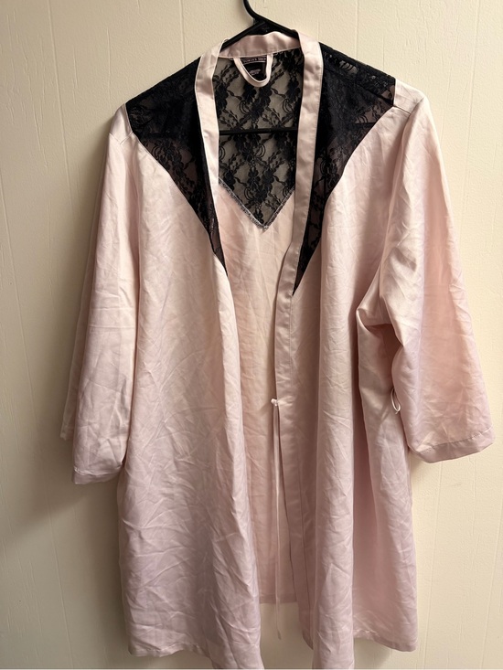 Victoria's Secret Other - Victoria's Secret Pink Satin and Black Lace Robe